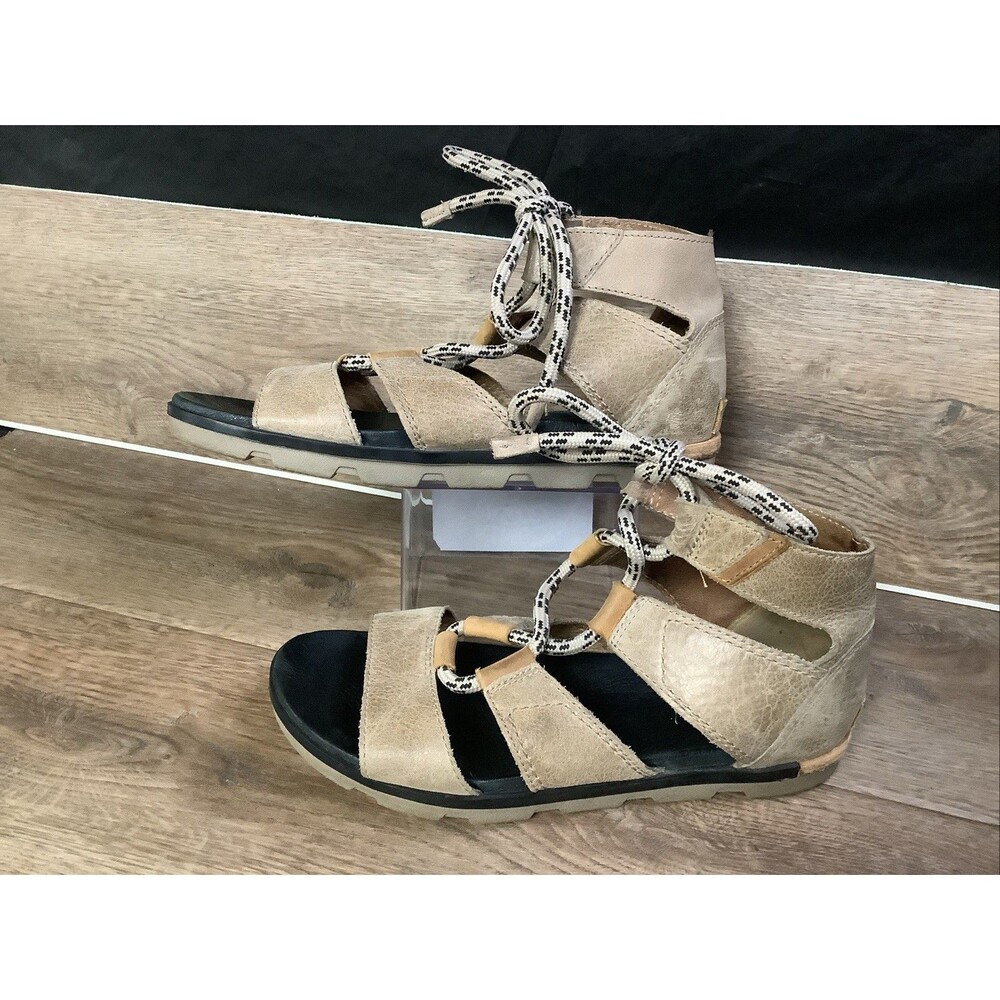 Sorel Torpeda II Lace Up Gladiator Sandals Womens Sz 9.5 Camel Brown L2496224